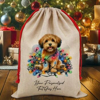Personalised Jackapoo In Christmas Lights, 8 of 10