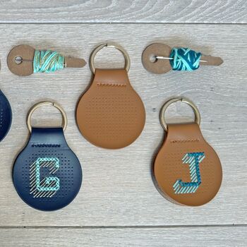 Stitch Your Own Personalised Keyring Kit Vegan Leather, 7 of 12