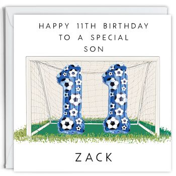 Personalised 11th Birthday Football Card, 2 of 2