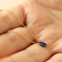 Lapis Lazuli Stone Teardrop Necklace In Gold Plating, thumbnail 1 of 7