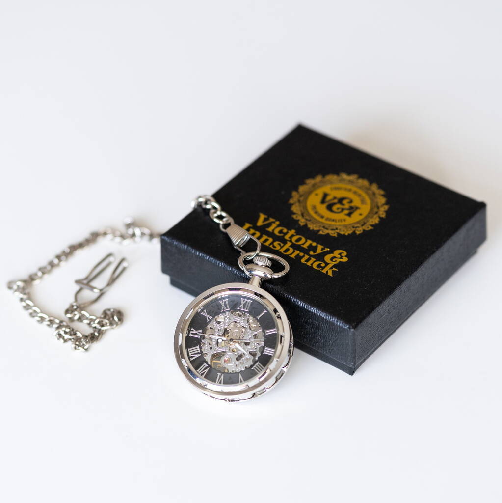 Skeleton Pocket Watch Silver; The Collingwood, 1 of 5