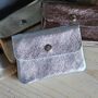 Metallic Leather Button Purse In Silver, thumbnail 2 of 2