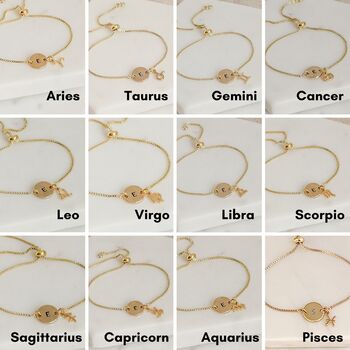 Personalised Zodiac Bracelet Gold Plated, 3 of 6
