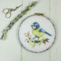 Blue Tit And Blossom Cross Stitch Wall Hanging Kit, thumbnail 10 of 12