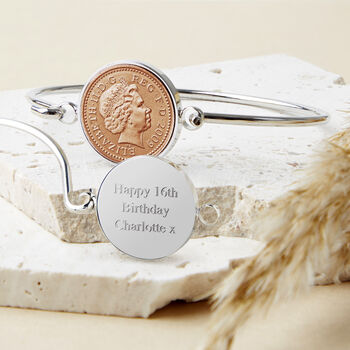 16th Birthday 2009 Penny Coin Bangle Bracelet, 2 of 10