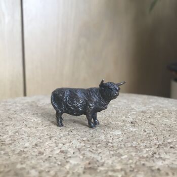 Miniature Bronze Highland Cow Sculpture, 8 of 12