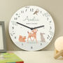 Personalised New Baby Woodland Animals Wooden Nursery Clock, thumbnail 3 of 3