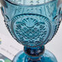 Fleur De Lys Blue Embossed Wine Glass, thumbnail 2 of 4