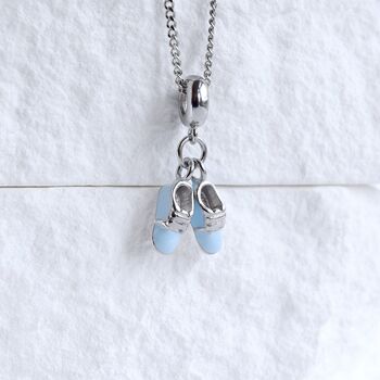 Baby Boy Shoes Charm 925 Silver Baby Shower Gift, 3 of 6