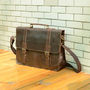 Worn Look Genuine Leather Briefcase, thumbnail 1 of 12