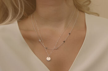 Dainty Silver Disc Minimalist Necklace, 5 of 5