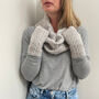 Ladies Knitted Fingerless Mittens With Line Pattern, thumbnail 7 of 7