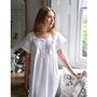 Ladies White Nightdress With Embroidered Yoke 'Serena', thumbnail 3 of 6