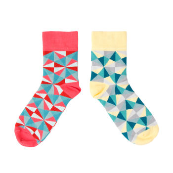 womens colourful geometric ankle socks by maik | notonthehighstreet.com