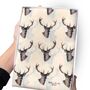 Stag Head Print Scarf In Personalised Gift Box, thumbnail 2 of 6