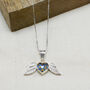 Sterling Silver Angel Wing And Real Flower Heart Necklace, thumbnail 3 of 5