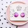 Large Abstract Neon Dash Stud Earrings, thumbnail 6 of 6