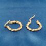 Gold 20mm Twisted Rope Hoop Earrings, thumbnail 3 of 7