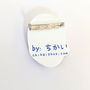 Traditional Japanese Mask Brooch Hyottoko Japan Acrylic, 6 of 7