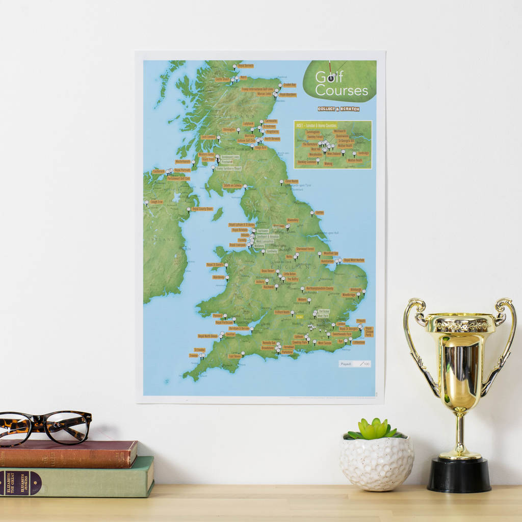 Personalised Scratch Off UK Golf Courses Print, 1 of 9