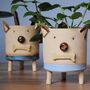 Dog Personalised Ceramic Tripot Plant Pot, thumbnail 2 of 6