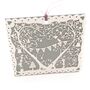 Whimsical Heart Garden Wedding Laser Cut Card, thumbnail 5 of 6
