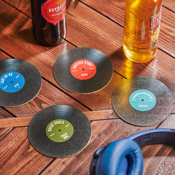 Personalised Vinyl Record Beer Mat Coasters, 4 of 7