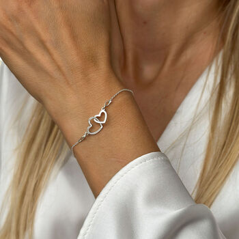 Interlocking Hearts Bracelet In Sterling Silver, 5 of 11
