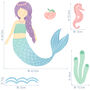 Fabric Mermaid Wall Sticker Set, thumbnail 3 of 3