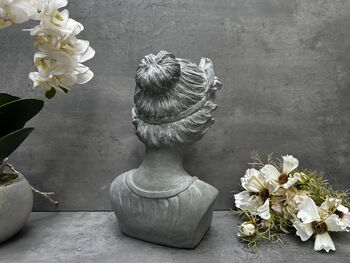 26cm Grey Female Bust Statue Modern Lady Head Statue, 2 of 12