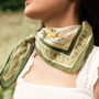 Yellow Nouveau Floral Square Scarf, thumbnail 1 of 8