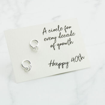 Sterling Silver 40th Birthday Circle Earrings, 7 of 12