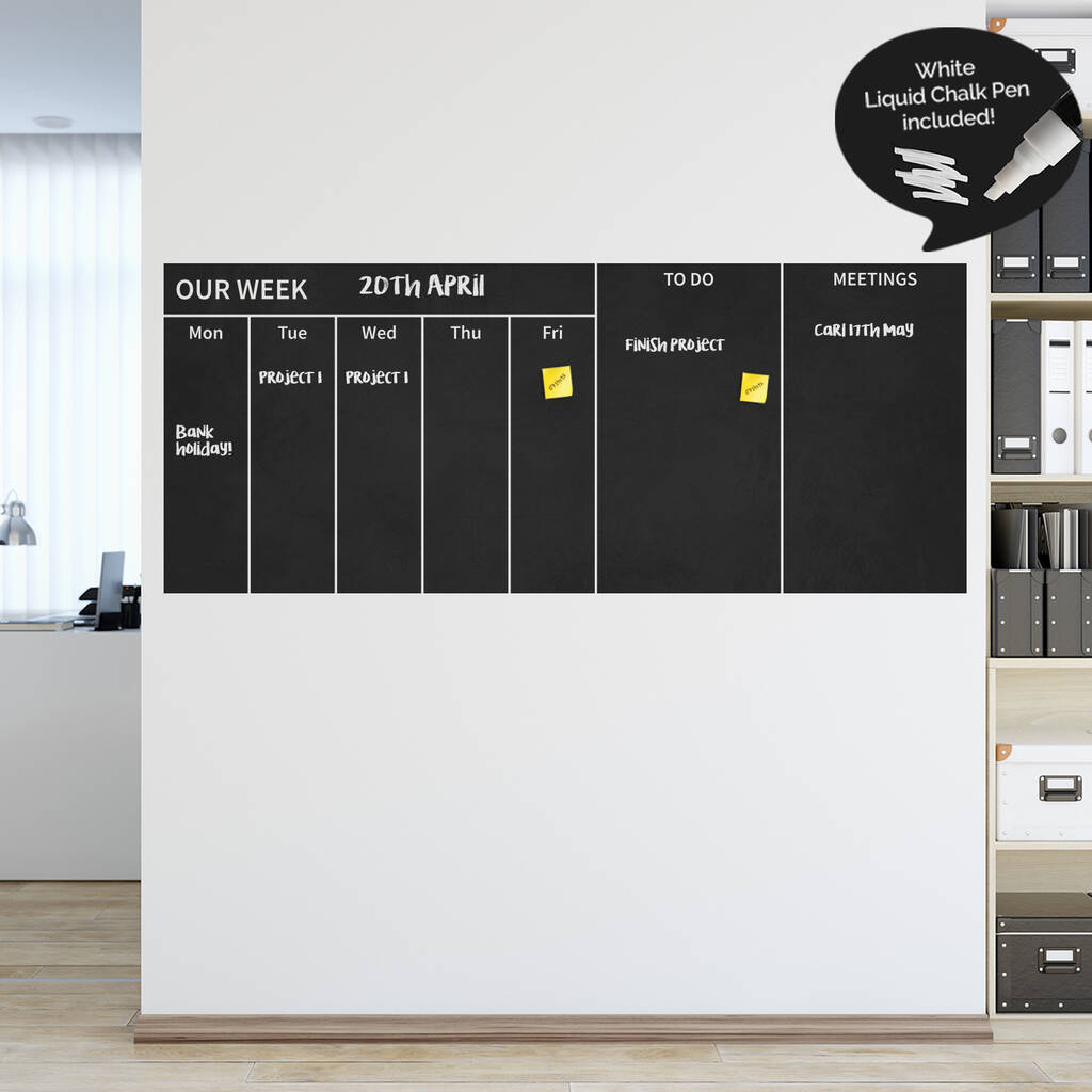 Office Weekly Chalkboard Planner By SirFace Graphics