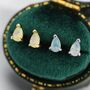 Tiny Opal Pear Stud Earrings In Sterling Silver, thumbnail 5 of 11