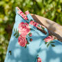 Set Of Two Tie On Blue Rose Seat Pads, thumbnail 4 of 4