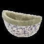 Blue And White Aged Ceramic Half Moon Garden Wall Planter Plant Pot, thumbnail 5 of 5