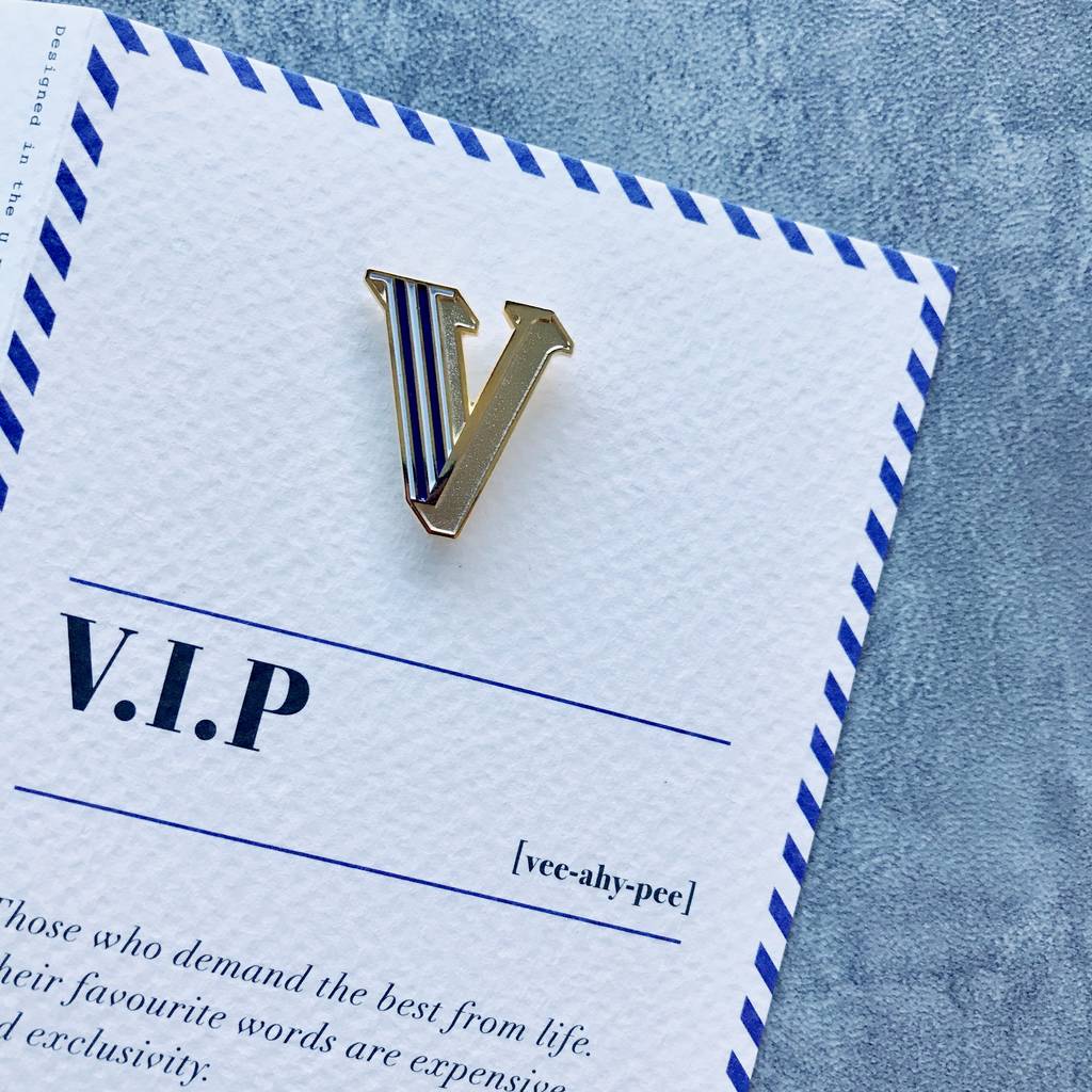 V Is For Vip Pin Badge And Card, 1 of 4