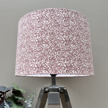 Swinley Blush Pink Damask Patterned Drum Lampshades, 3 of 8