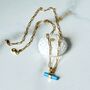The T Bar Turquoise Necklace, Gold Plated, thumbnail 7 of 9
