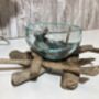 Medium Molten Glass Bowl On Driftwood Base, thumbnail 7 of 8