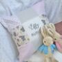 Personalised Pink And Grey Bunny Name Cushion, thumbnail 10 of 10