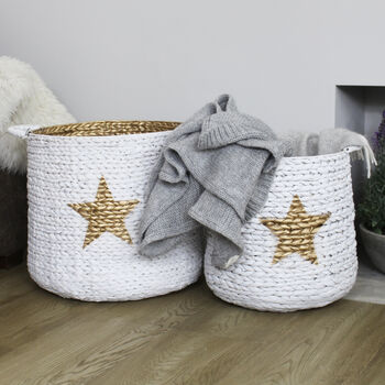 Set Of Luxury Gold Star Baskets, 6 of 6