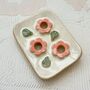 Ceramic Soap Dish With Pink Flowers, thumbnail 1 of 3