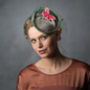 Green Birdcage Veil Butterfly Hat, thumbnail 1 of 10