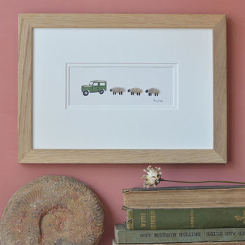 Land Rover And Sheep Hand Finished Art Print, 5 of 5