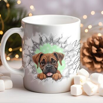 Personalised Christmas Boxer Dog Break Through, 8 of 10