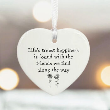 Personalised Porcelain Heart Keepsake For Friends Lifes Truest Happiness, 2 of 2