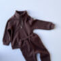 Walnut Fleeced Tracksuits Kids Ribbed Cotton, thumbnail 10 of 11