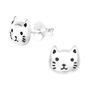 Crazy Cat Lady Kitten Face Sterling Silver Earrings, thumbnail 7 of 7