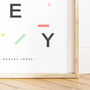 Personalised Name Print Colourful Memphis Style, thumbnail 2 of 10